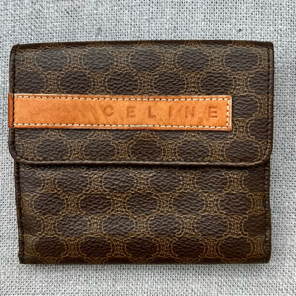 Celine Compact Wallet Macadam Triomphe